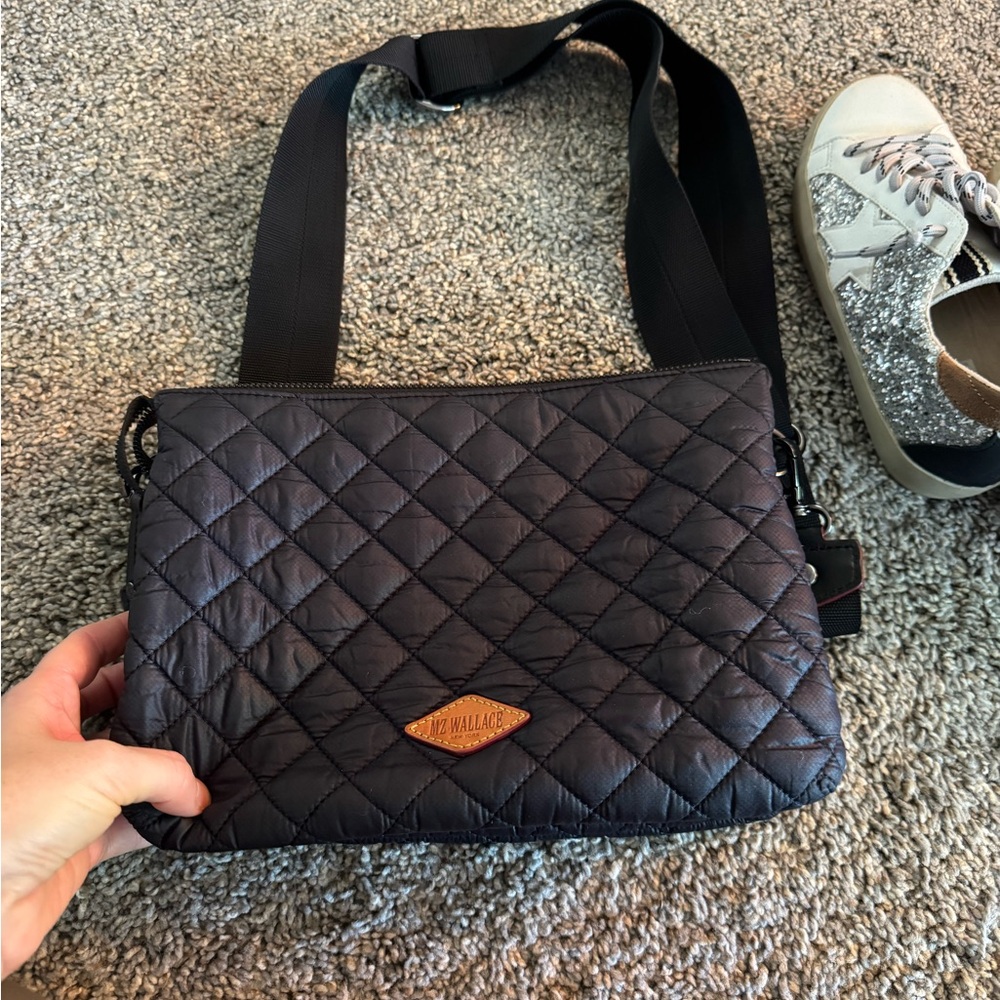 MZ Wallace Black Quilted Crossbody Bag